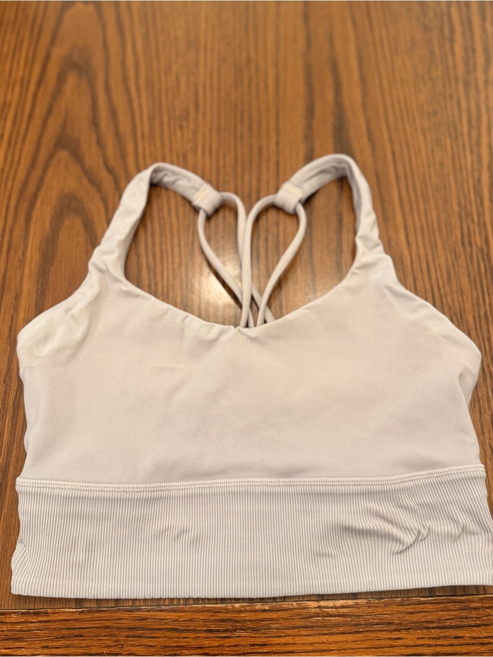 Lululemon Longline sports bra with ribbed band white